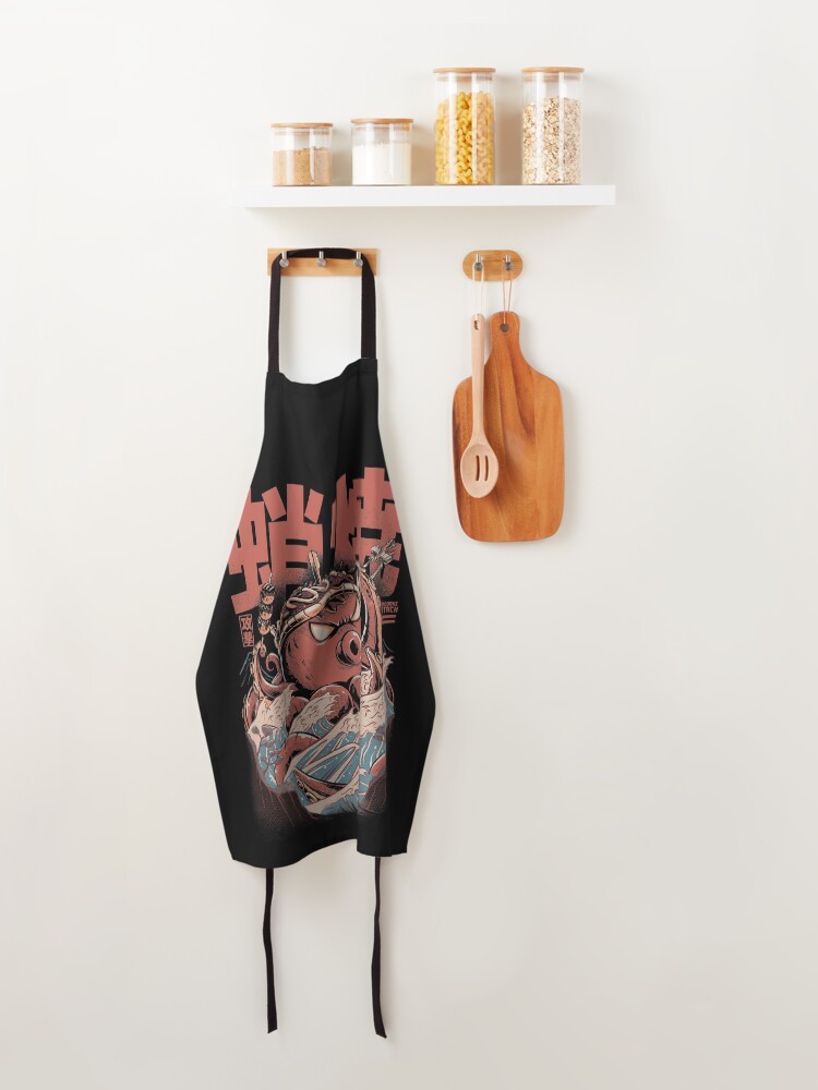 Alternate view of Takoyaki Attack Black Version Apron