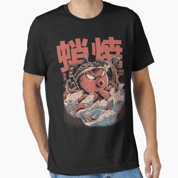 Vista previa del artículo con la obra «Takoyaki Ataque Versión Negra», diseñado y vendido por Ilustrata®.