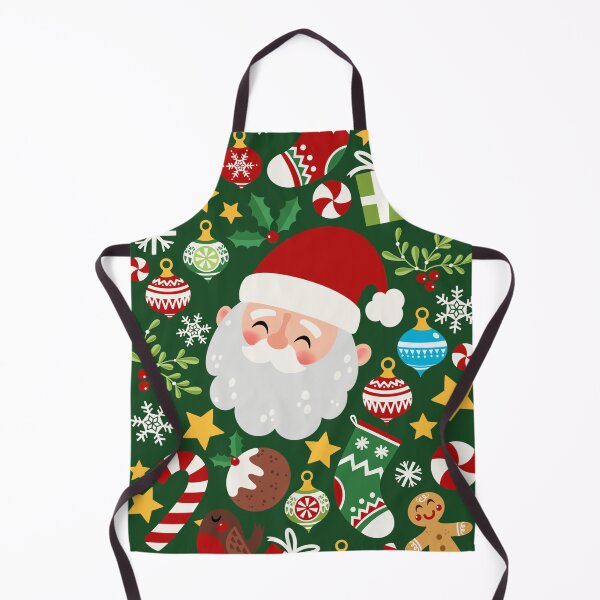 CHRISTMAS HOLIDAY KIDS GREEN SANTA HELPER ELF CHEF CHILD APRON 