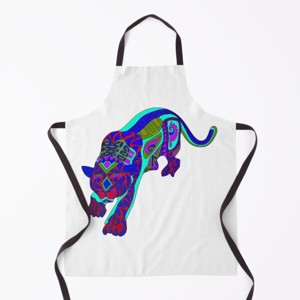 Item preview, leopard cat in mayan bright pattern ecopop mandala designed and sold by jorgelebeau.