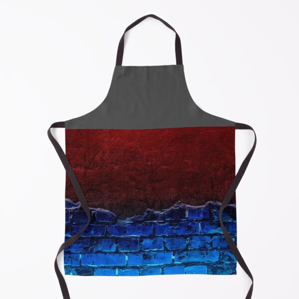 Item preview, Red blue lit brick wall designed and sold by theinkypensieve.