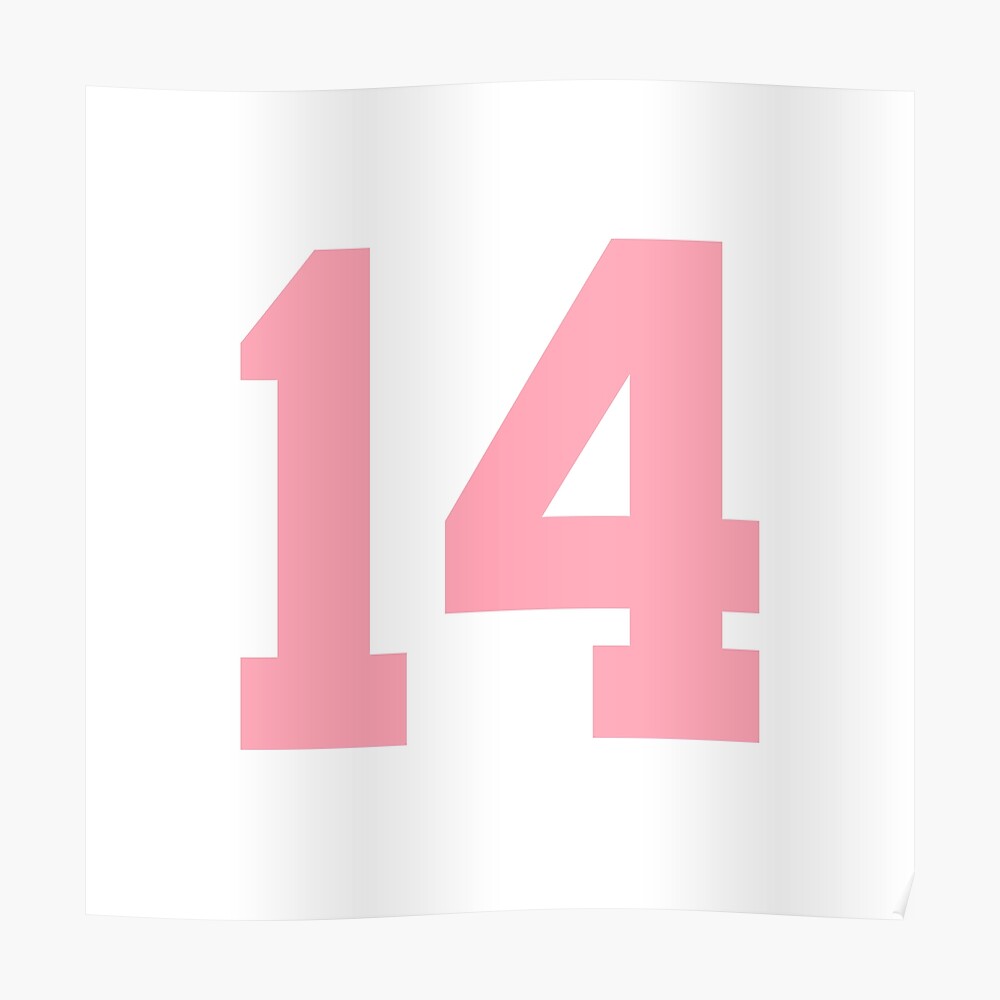 Jersey number 14 Sticker for Sale by bellacommorato