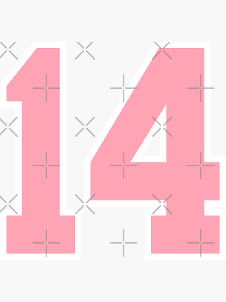 14 number fourteen - soccer sport shirt number Sticker by GeogDesigns