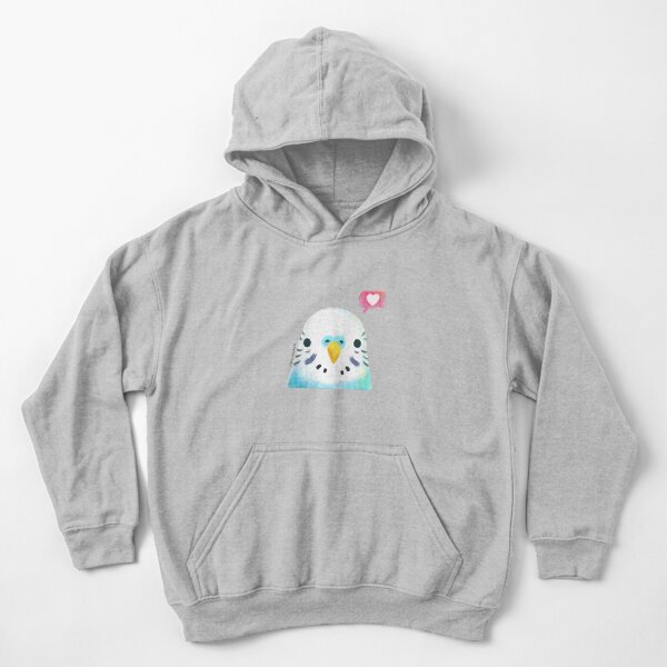 Budgerigar Blue Bird Kids Pullover Hoodie