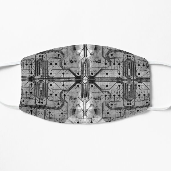 gray Circuit Flat Mask