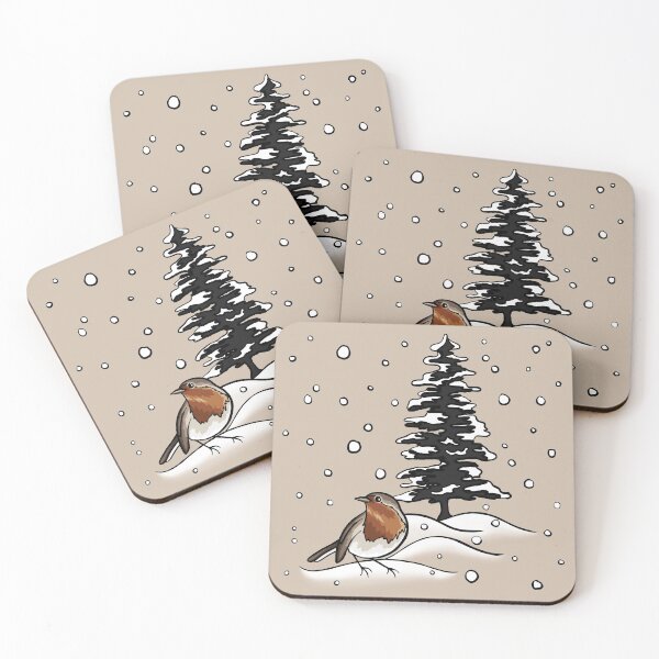 Item preview, Robin and Snow Covered Trees Digital Illustration designed and sold by AlmightyClaire.