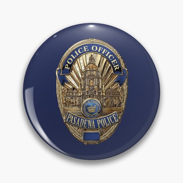 Item preview, Pasadena Police Department - PPD Officer Badge over Blue Velvet designed and sold by Serge Averbukh Art Studio.