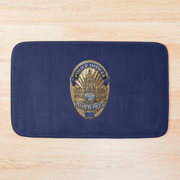 Item preview, Pasadena Police Department - PPD Officer Badge over Blue Velvet designed and sold by Serge Averbukh Art Studio.