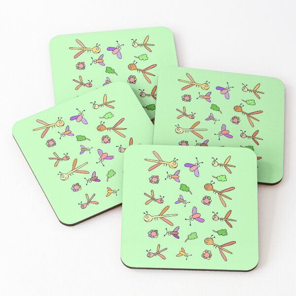 Item preview, Cute and Colorful Dragonfly and Bug Pattern (green) designed and sold by Davey's Designs.