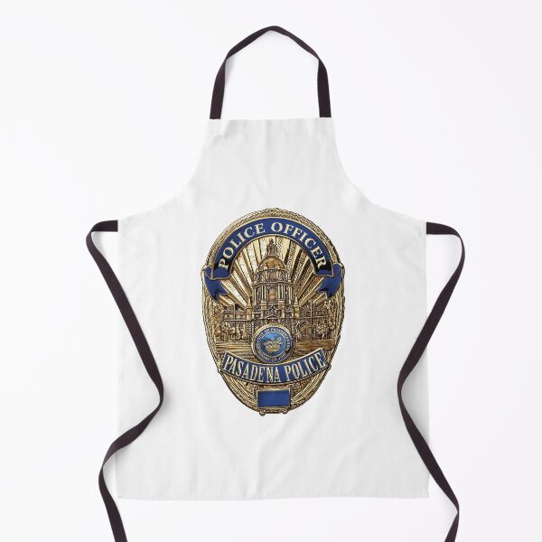 Artikelvorschau, Pasadena Police Department – PPD Officer Badge über weißem Leder entworfen und verkauft von Serge Averbukh Art Studio.
