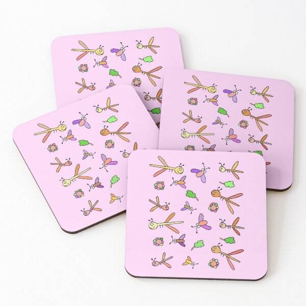 Item preview, Cute and Colorful Dragonfly and Bug Pattern (pink) designed and sold by Davey's Designs.