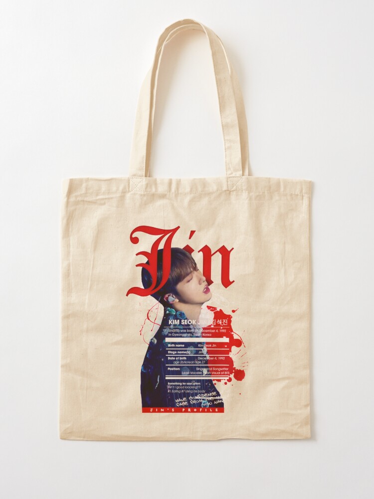 BTS Jin side profile Tote Bag for Sale by NMBDesign