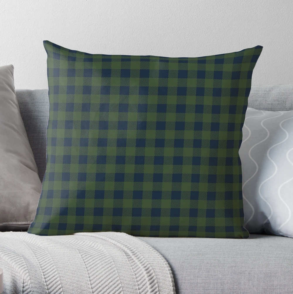 Green buffalo check outlet pillow