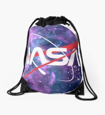 NASA Retro Nebula Logo Drawstring Bag