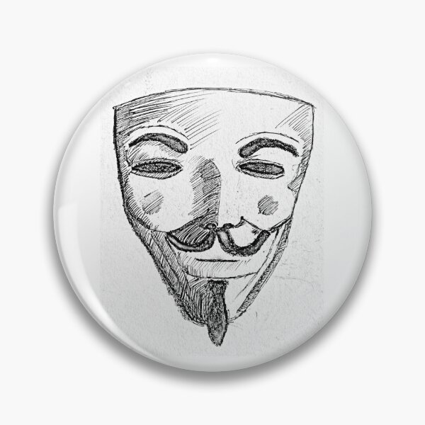 Item preview, V for Vendetta mask black and white sketch designed and sold by RocioRubio.