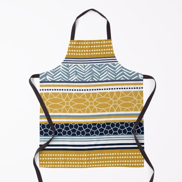 Item preview, Boho, Geomatric Line Pattern, Bohemian Style, African, Ethnic, Colorful Stripes, Yellow and Blue designed and sold by meggydesigns.
