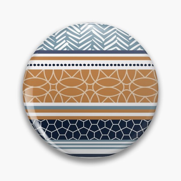 Artikelvorschau, Boho, Geomatric Line Pattern, Bohemian Style, African, Ethnic, Colorful Stripes, Terracotta and Blue entworfen und verkauft von meggydesigns.