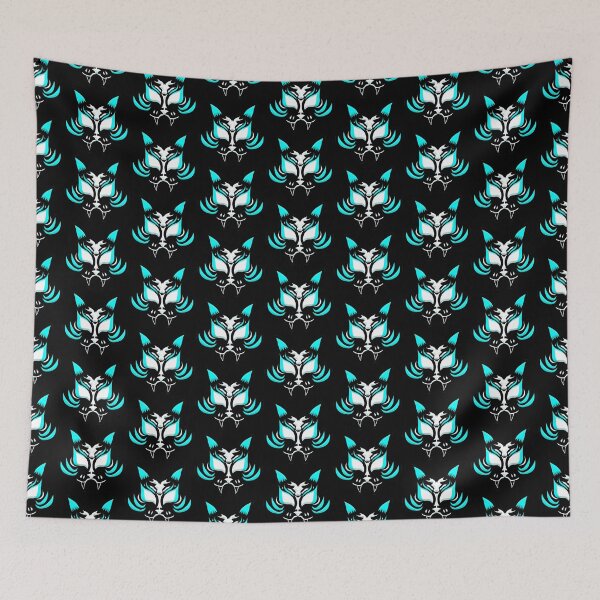 Item preview, Dark Kitsune Face - Cyan designed and sold by Art By The Coco.