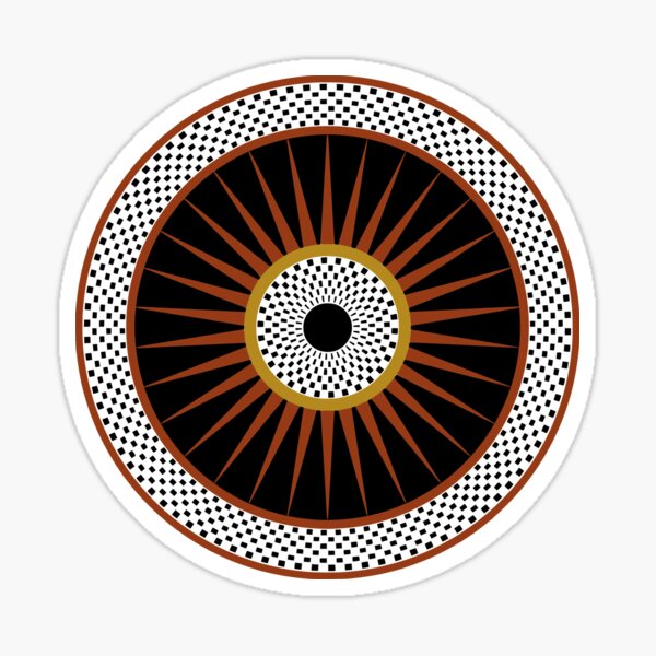 Ucetia's radiant sun mosaic Sticker