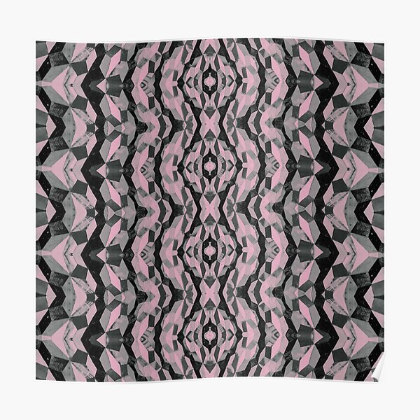 Luddite Pattern1 Black Pink Poster