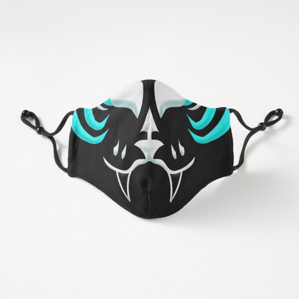Dark Kitsune Face - Cyan Fitted 3-Layer