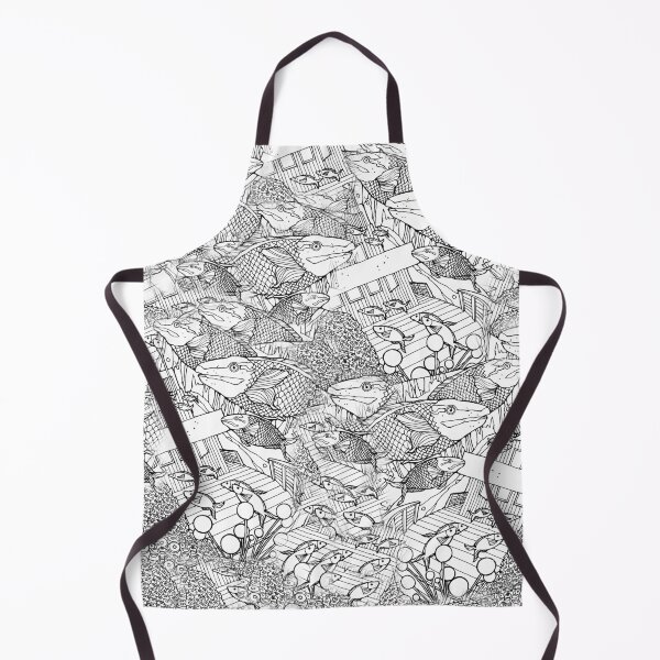Item preview, Sunken ship and Fish under the sea Black and White Drawing Pattern designed and sold by WatersEdgeGal.
