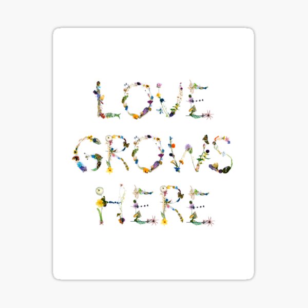 Love Grows Here Sticker