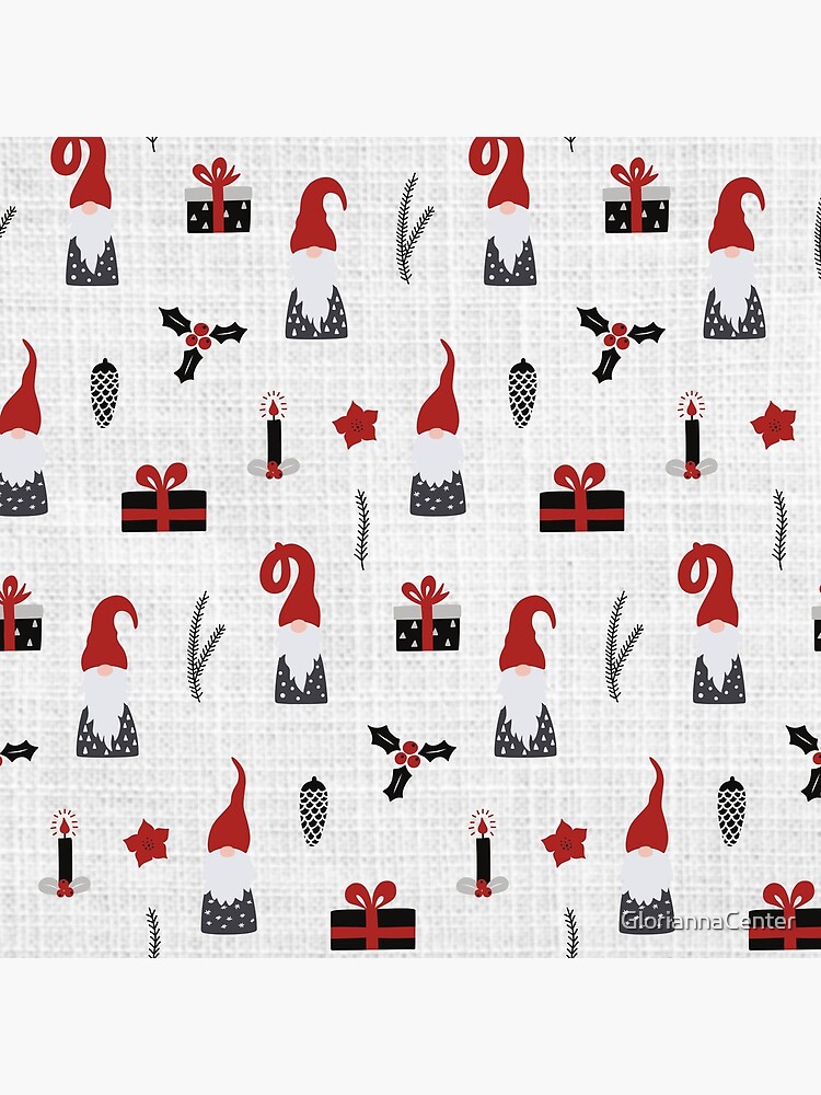 Scandinavian Christmas pattern on linen by GloriannaCenter