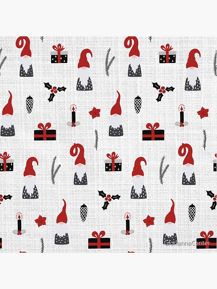 Scandinavian Christmas pattern on linen by GloriannaCenter