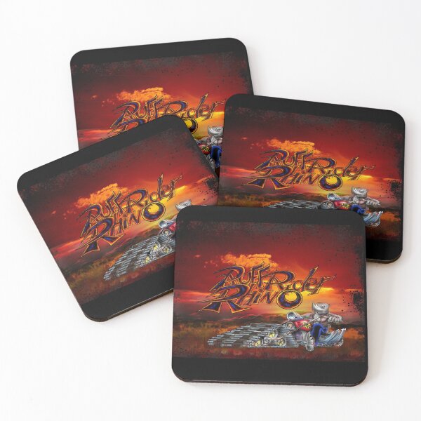 Item preview, Rhino, Ruff Rider Rhino, Cartoon Biker, Riding into the African Sunset  designed and sold by ronnieyoung.