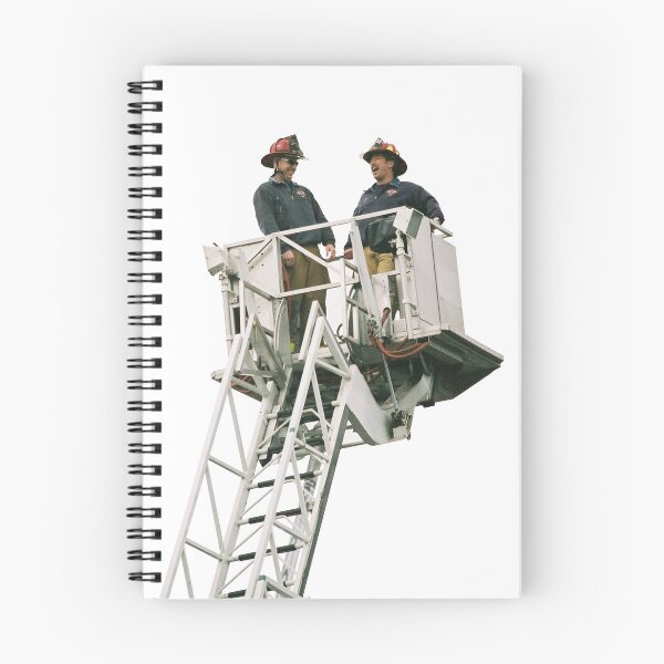 Item preview, Firefighters on fire engine crane designed and sold by FistfulOfCool.