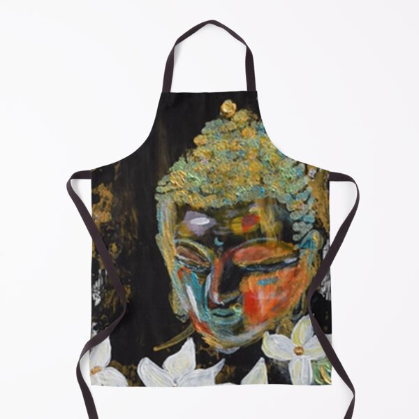 Item preview, Buddha Zen Girl Black Abstract Art White Lillies   designed and sold by concettaellis.