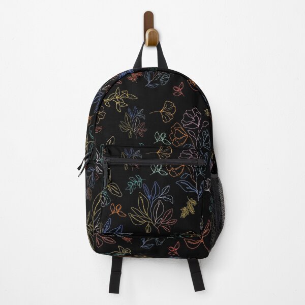 Item preview, Colorful flower pattern on black designed and sold by Mystery-Kiwi.