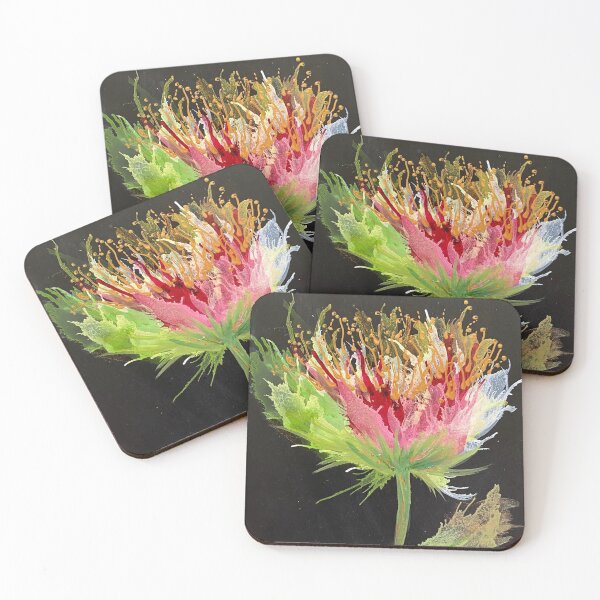 Item preview, Chosen One, pink flower on black designed and sold by Gill Barrett Art.