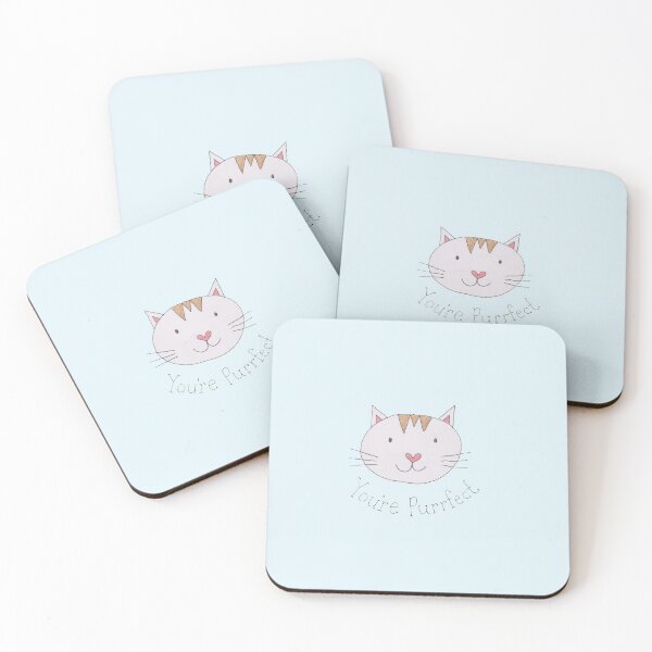 Artikelvorschau, You're Purrrfect Cat Valentines Card and Gifts - Blue Background entworfen und verkauft von LouiseFranksArt.