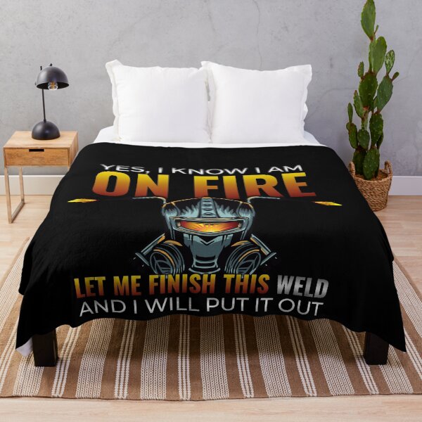 Item preview, Yes I Know I Am On Fire Let Me Finish This Weld Funny Welder designed and sold by MarioShirtWorld.