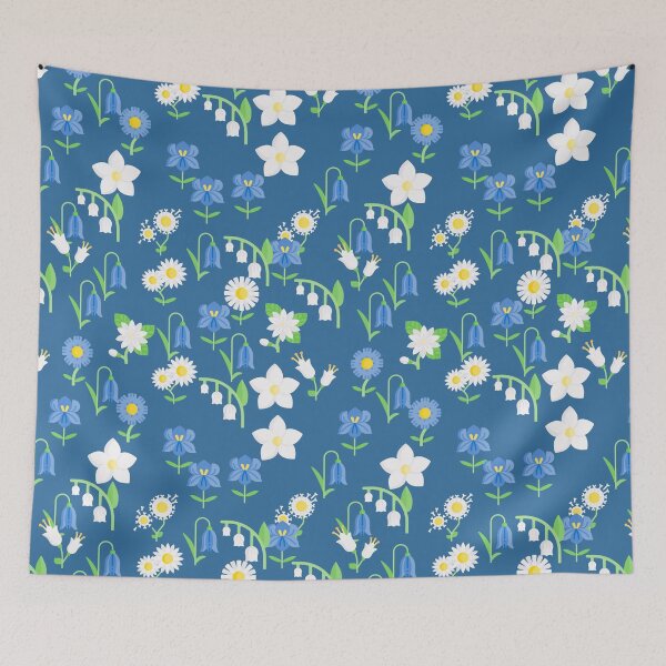 Item preview, blue lily flowers pattern design designed and sold by JUYET656.