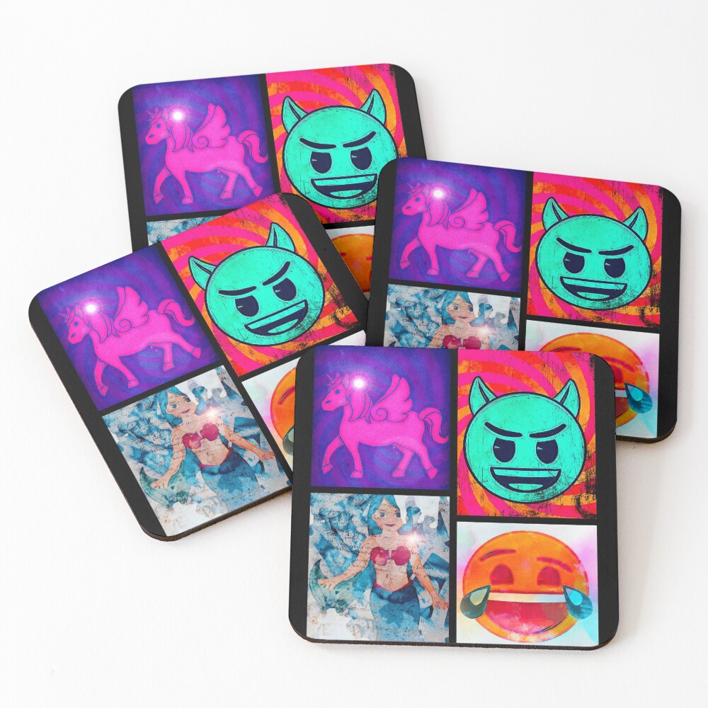 emoji Pop Art Coasters (Set of 4)