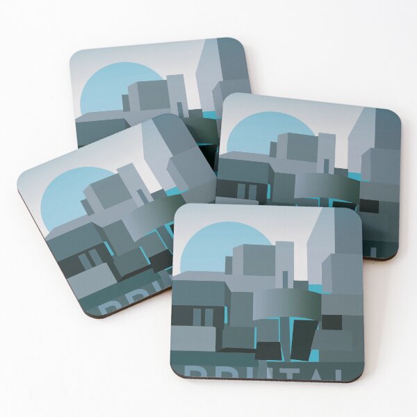 Item preview, Architecture of brutalism, cool colours designed and sold by korasi.