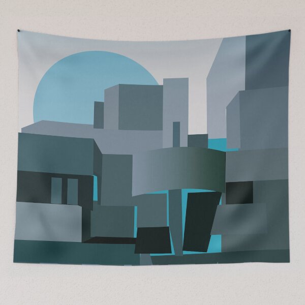 Item preview, Architecture of brutalism, cool colours designed and sold by korasi.
