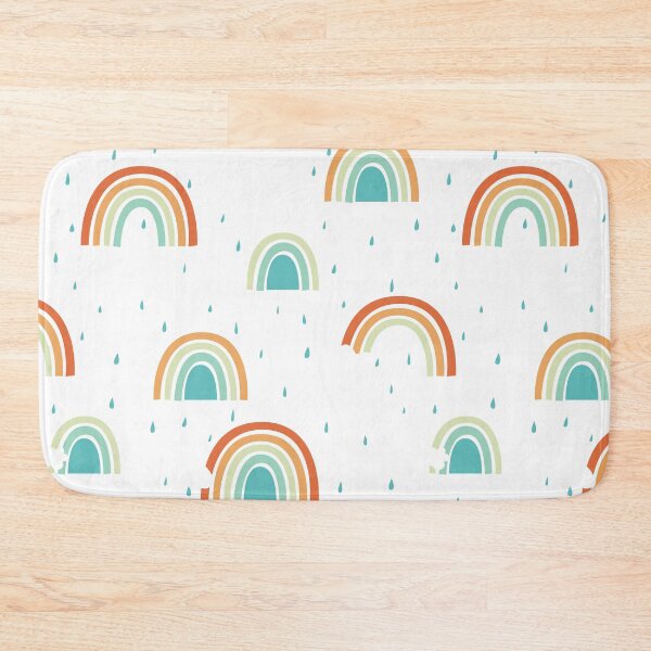 Item preview, Rainbows Clouds Rain and Blue Skies - White Background designed and sold by LouiseFranksArt.