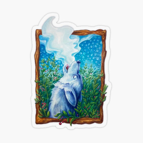 Magical Wolf Witch and Warlock Familiar Transparent Sticker