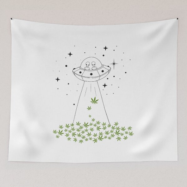 Item preview,  Alien Weed Pot Leaf UFO Abduction Marijuana Cannabis . designed and sold by minstore.