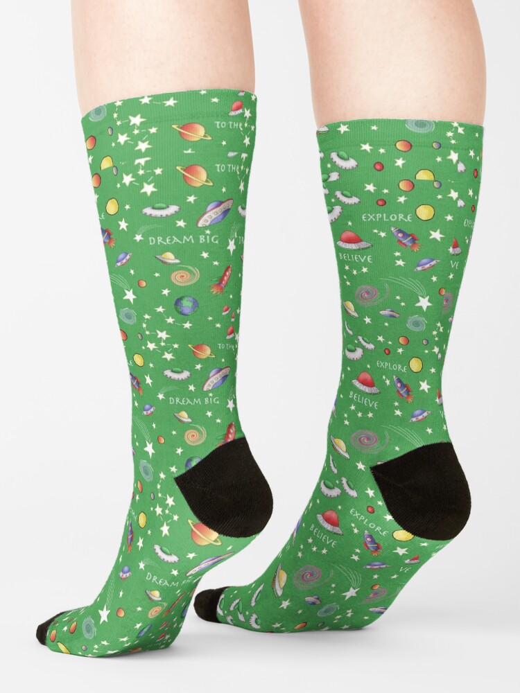 Thumbnail 4 of 5, Socks, Green UFO Design designed and sold by MarylandMUFON.