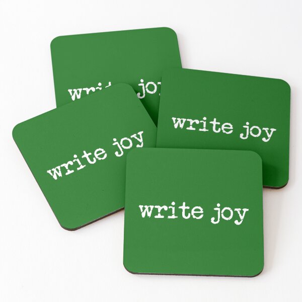 Item preview, write joy in white on green designed and sold by TeaRoseWriter.
