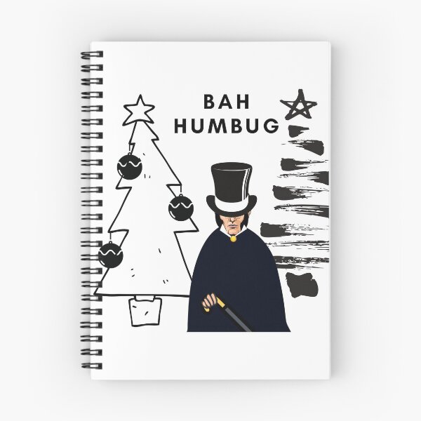 Item preview, Christmas Scrooge Declaring Bah Humbug Black And White Design designed and sold by StormyMuse.
