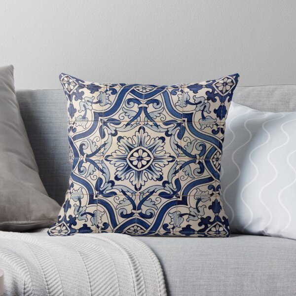 Beautiful Blue Portuguese tile - Azulejo Throw Pillow