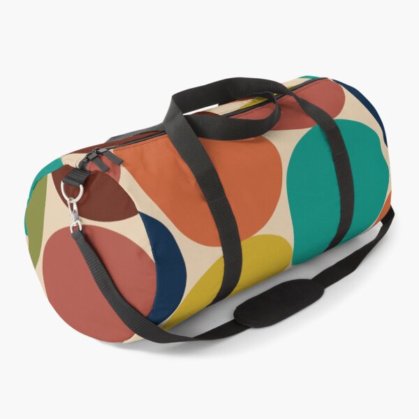 Aperçu de l'œuvre Mid Century Mod Dots - Motif de points géométriques modernes du milieu du siècle en Mid Mod Turquoise, vert olive, moutarde, orange, bleu et beige créée et vendue par kierkegaard.