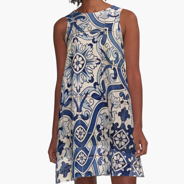 Beautiful Blue Portuguese tile - Azulejo A-Line Dress