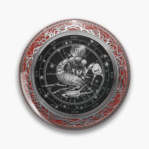 Item preview, Western Zodiac - Silver Scorpio - The Scorpion on Red Velvet designed and sold by Serge Averbukh Art Studio.
